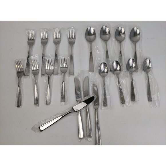 Rogers Korea Stainless Flatware - Etsy Oneida Rogers Cutlery Co Stainless Steel Korea 20pcs Forks Spoons Knives